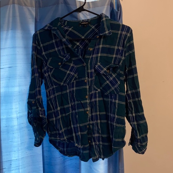 Green plaid button down - Picture 1 of 3